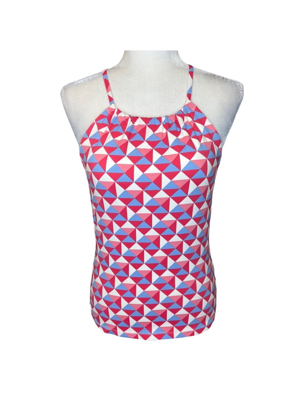 J. McLaughlin Womens Maria Halter Tank Top Catalina Cloth Sz Medium Resortwear